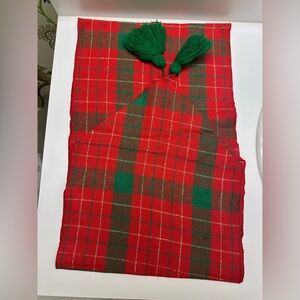 Christmas Red & Green Plaid Napkins with Matching Table Runner 69”